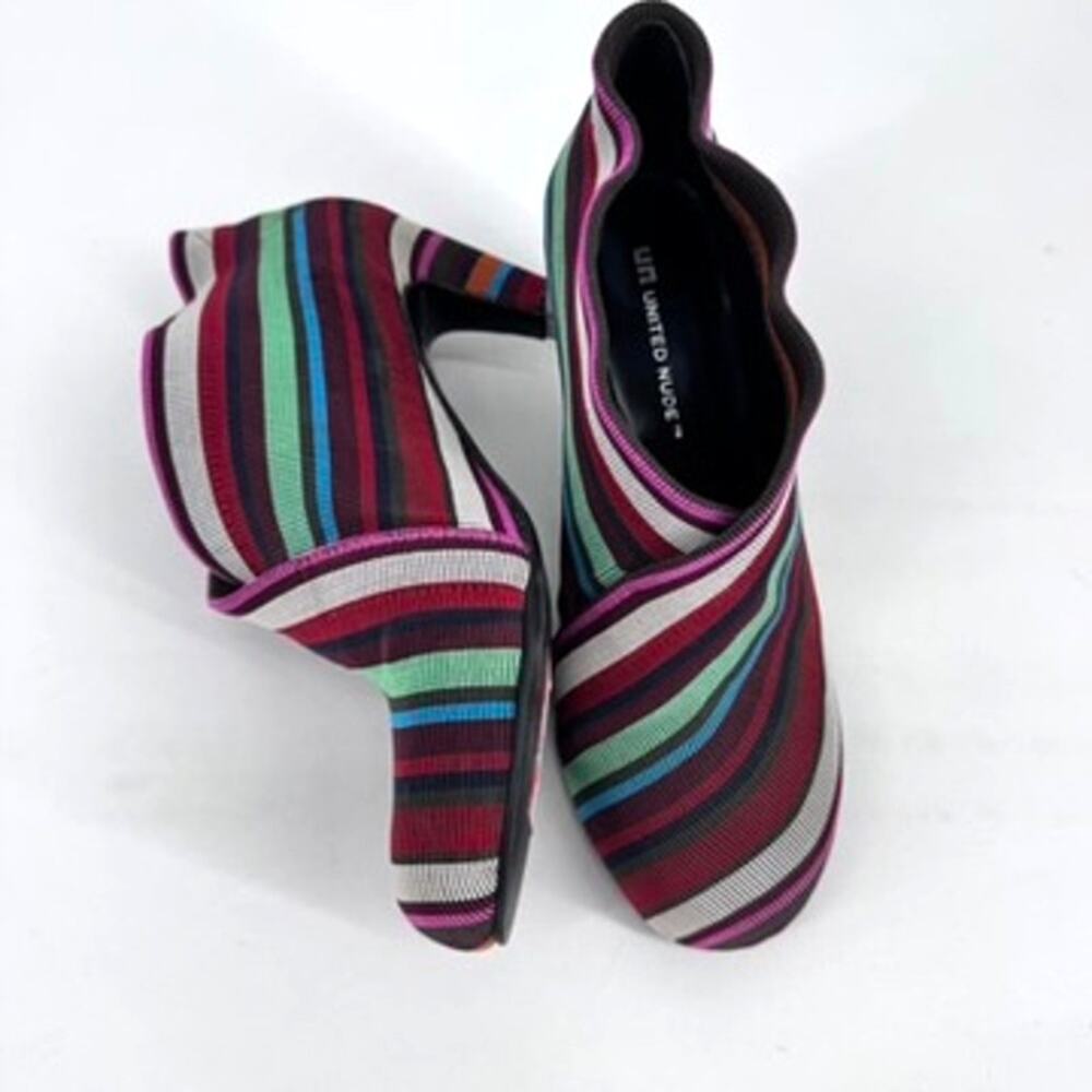 United Nude Multicolor Striped Heeled Ankle Boots
